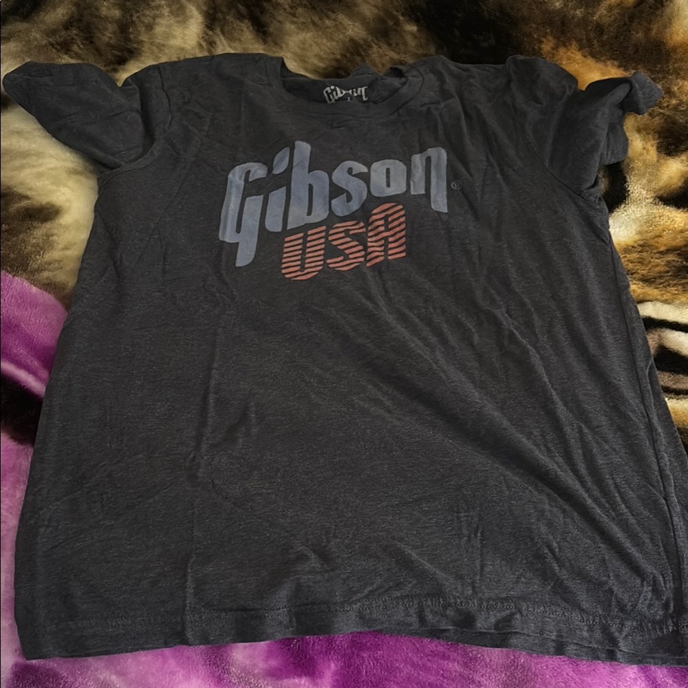 Gibson USA Kids Tee - Charcoal and Red